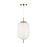 Artcraft Vita 1 Light Pendant, Brass/White