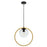 Artcraft Lugano 1 Light Pendant, Black/Vintage Brass