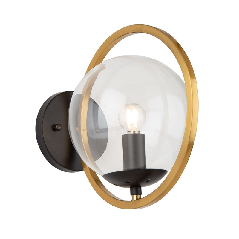 Artcraft Lugano Wall Mount, Black/Vintage Brass