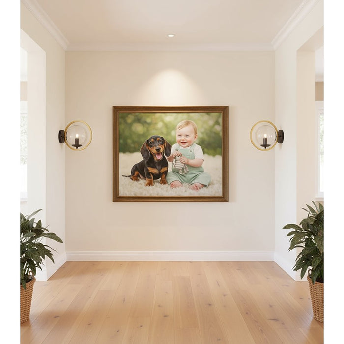 Artcraft Lugano Wall Mount, Black/Vintage Brass