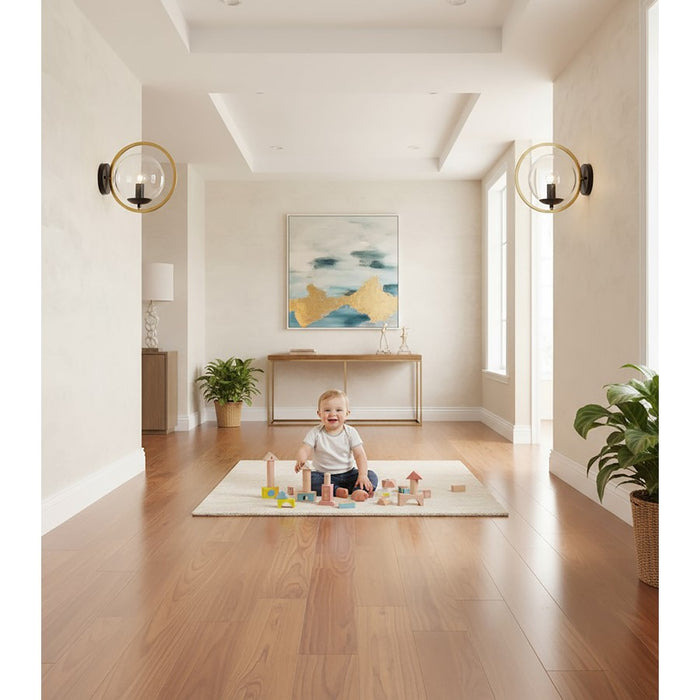 Artcraft Lugano Wall Mount, Black/Vintage Brass