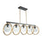 Artcraft Lugano 5 Light Linear Pendant, Black/Vintage Brass