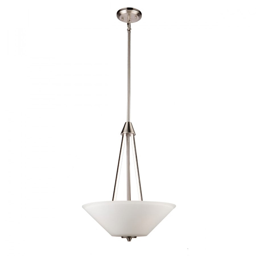 Artcraft Clayton 3 Light 21" Chandelier, Brushed Nickel