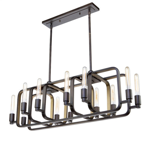Artcraft Marlborough 12 Light 14" Island Light, Bronze/Gold Leaf