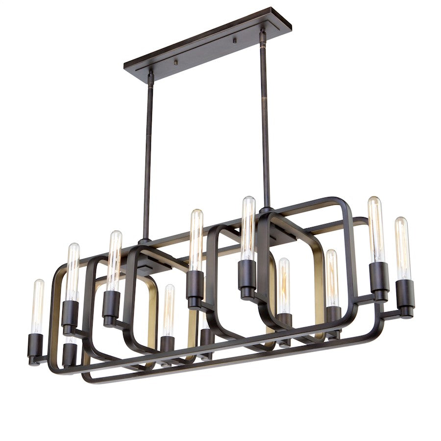 Artcraft Marlborough 12 Light 14" Island Light, Bronze/Gold Leaf