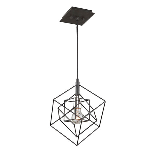 Artcraft Artistry 1 Light 11" Pendant, Matte Black/Harvest Brass