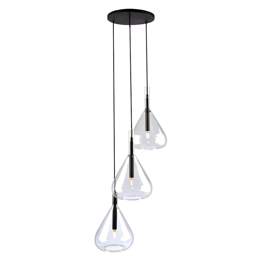 Artcraft Conic Pendant, Black/Clear