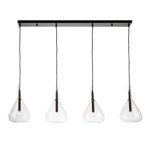 Artcraft Conic 4 Light Island Light, Black/Clear