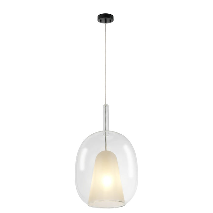 Artcraft Dusk 1 Light Pendant, Black/Clear