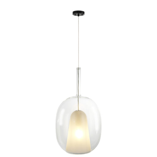 Artcraft Dusk 1 Light Pendant, Black/Clear