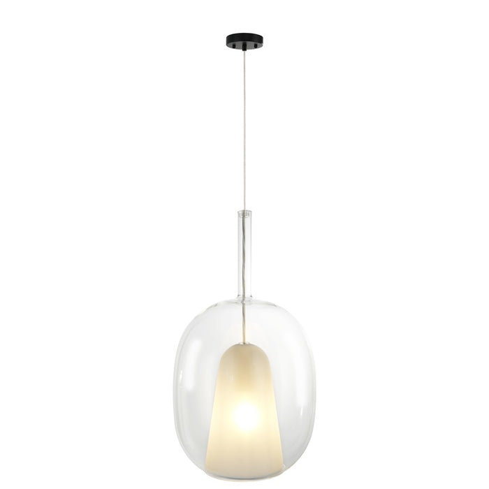 Artcraft Dusk 1 Light Pendant, Black/Clear