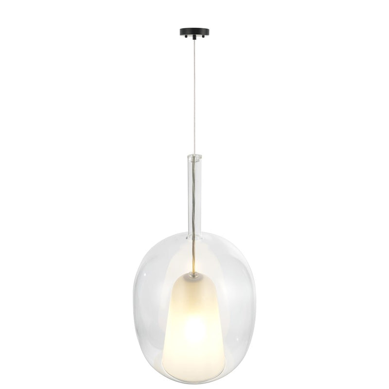 Artcraft Dusk 1 Light Pendant, Black/Clear