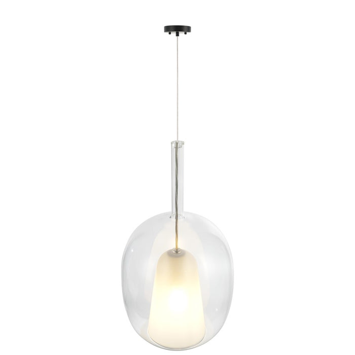 Artcraft Dusk 1 Light Pendant, Black/Clear
