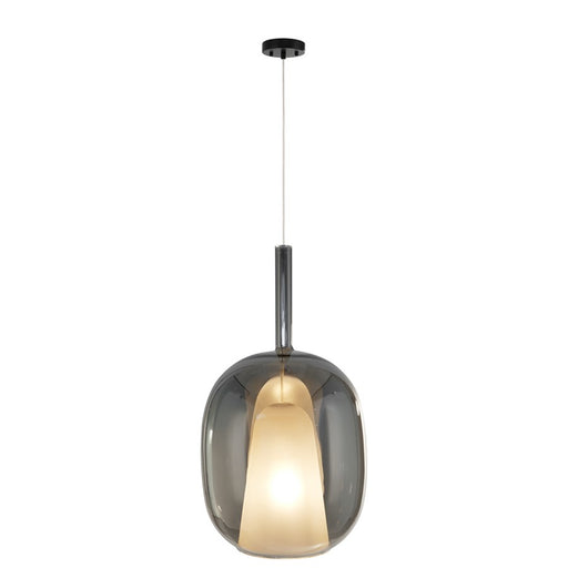 Artcraft Dusk 1 Light Pendant, Black/Smoke