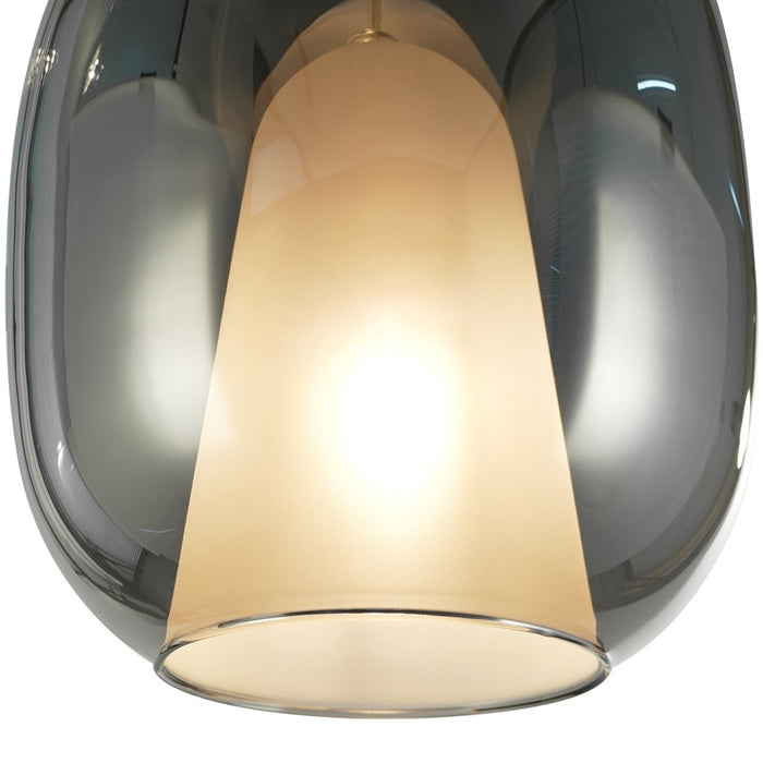 Artcraft Dusk 1 Light Pendant, Black/Smoke