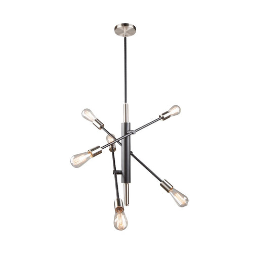Artcraft Truro 6 Light Pendant, Black/Brushed Nickel
