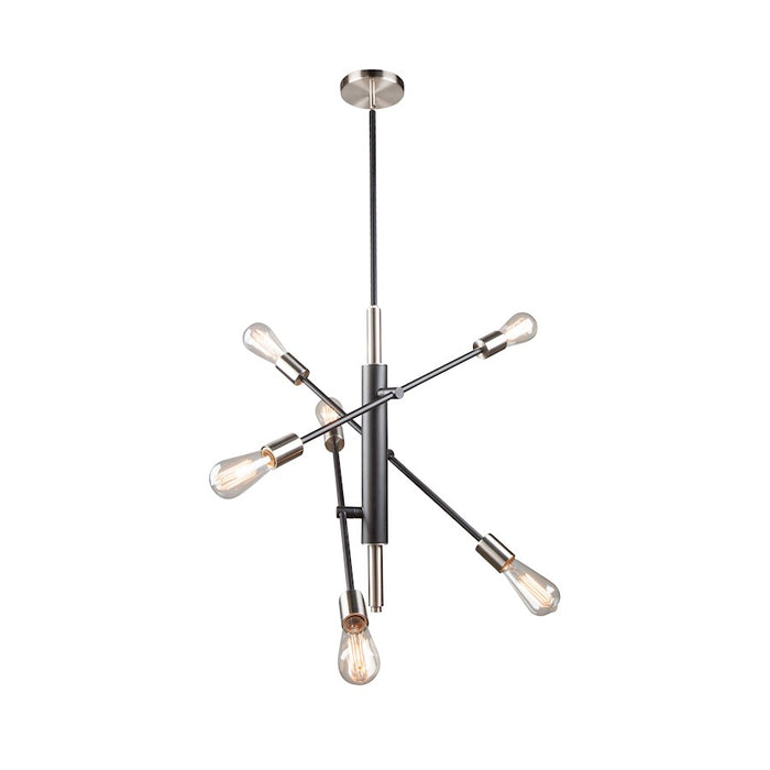Artcraft Truro 6 Light Pendant, Black/Brushed Nickel