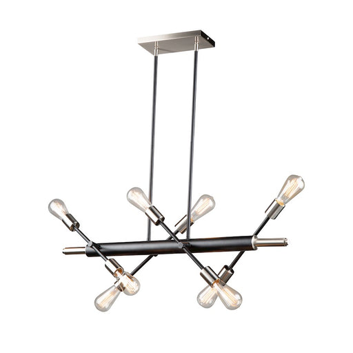 Artcraft Truro 8 Light Island Light, Black/Brushed Nickel