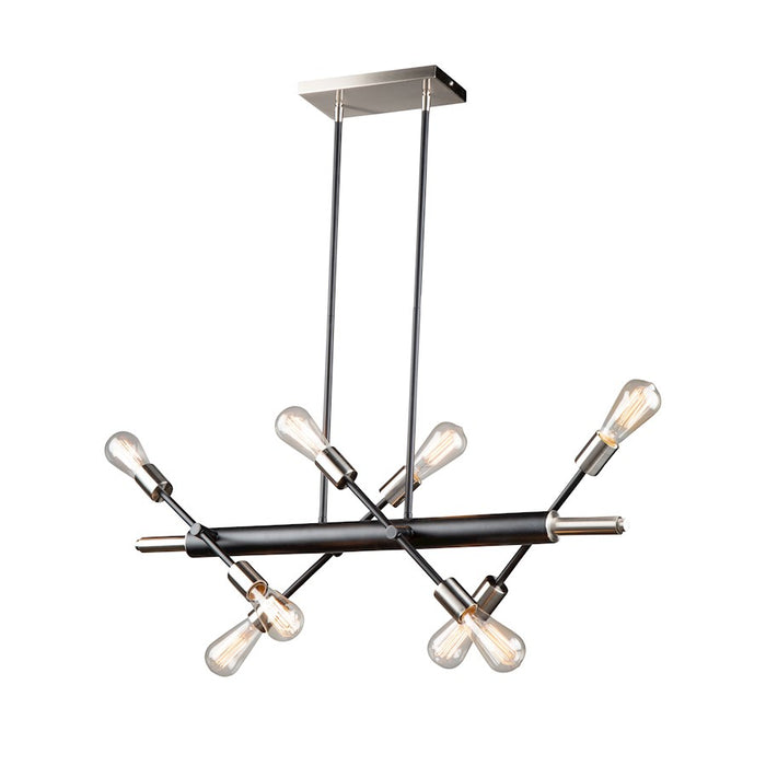 Artcraft Truro 8 Light Island Light, Black/Brushed Nickel
