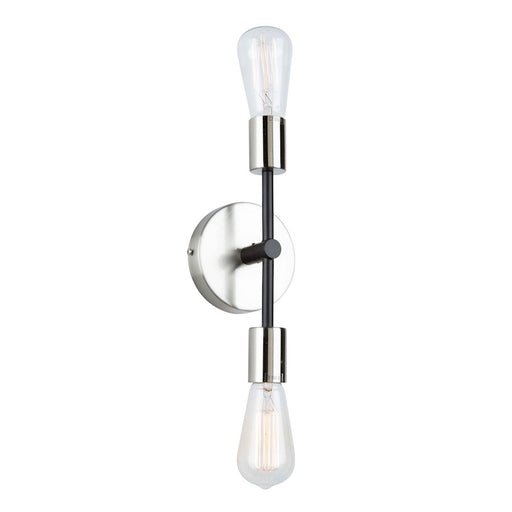 Artcraft Truro 2 Light Wall Mount, Black/Brushed Nickel