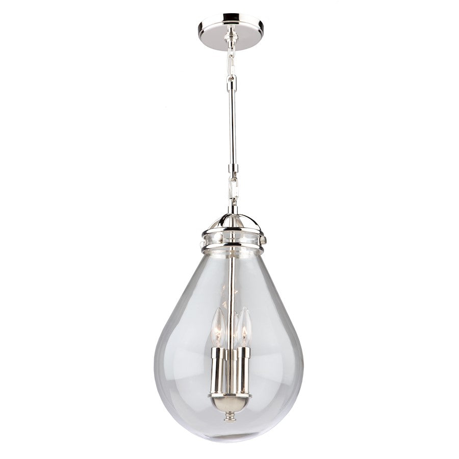 Artcraft Alexandria 3 Light 17" Pendant, Polished Nickel