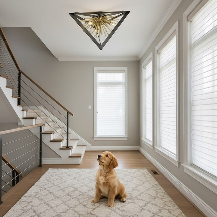 Artcraft Sunburst 3 Light 13" Flush Mount