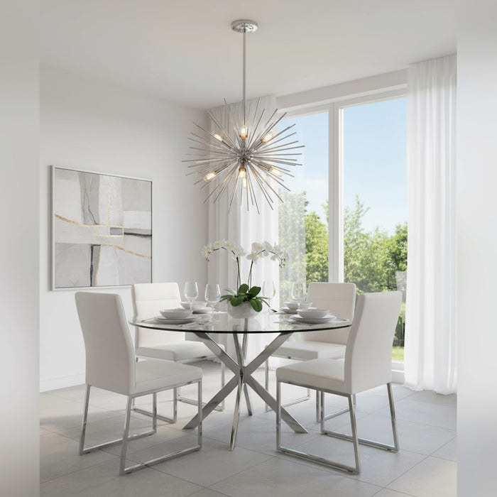 Artcraft Sunburst 8 Light 19" Chandelier