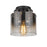 Artcraft Henley 1 Light 10" Flush Mount, Satin Black, Smoke Glass