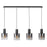 Artcraft Henley 4 Light Island Light, Satin Black/Smoke Glass