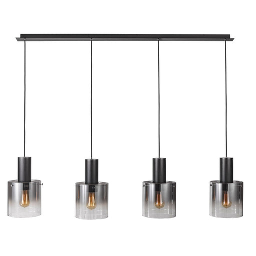 Artcraft Henley 4 Light Island Light, Satin Black/Smoke Glass