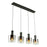 Artcraft Henley 4 Light Island Light, Satin Black/Smoke Glass