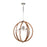 Artcraft Abbey 6 Light Semi Flush Mount, Faux Wood/Polished Nickel