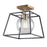 Artcraft Bridegtown 1 Light Semi Flush Mount, Black/Harvest Brass