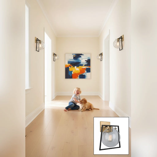 Artcraft Bridegtown 1 Light Wall Mount, Black/Harvest Brass