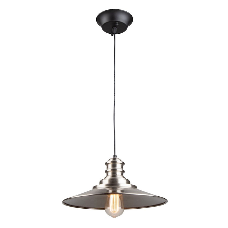 Artcraft Broxton 1 Light Pendant, Brushed Nickel