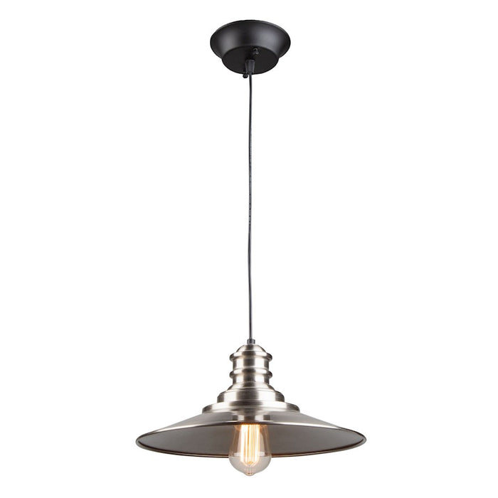 Artcraft Broxton 1 Light Pendant, Brushed Nickel