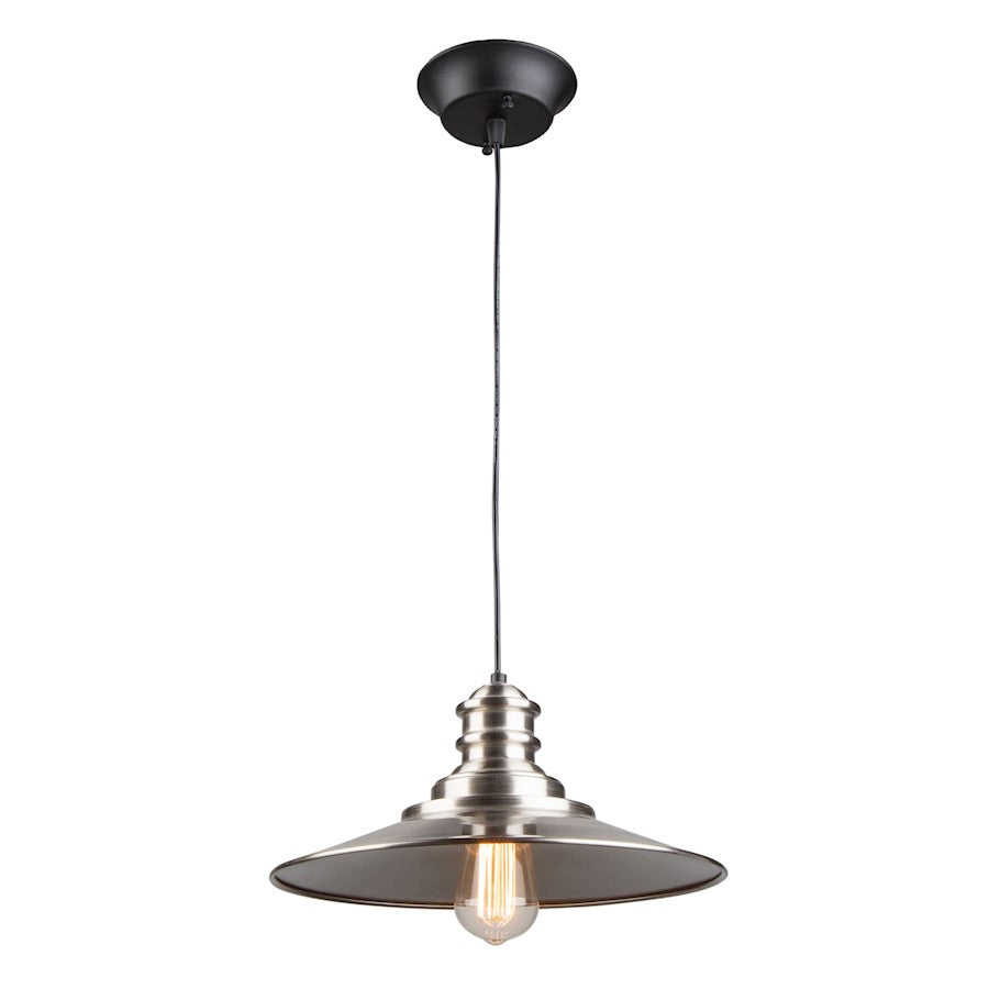 Artcraft Broxton 1 Light Pendant, Brushed Nickel
