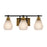 Artcraft Nelson 3 Light Bathroom Vanity, Brass/Clear - AC11683BB