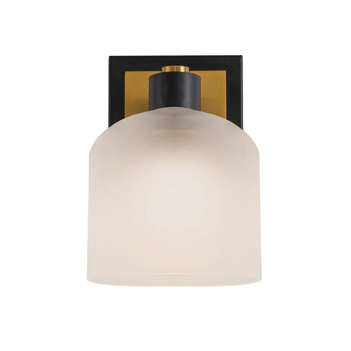 Artcraft Lyndon 1 Light Bathroom Sconce, Black/Brass/Clear