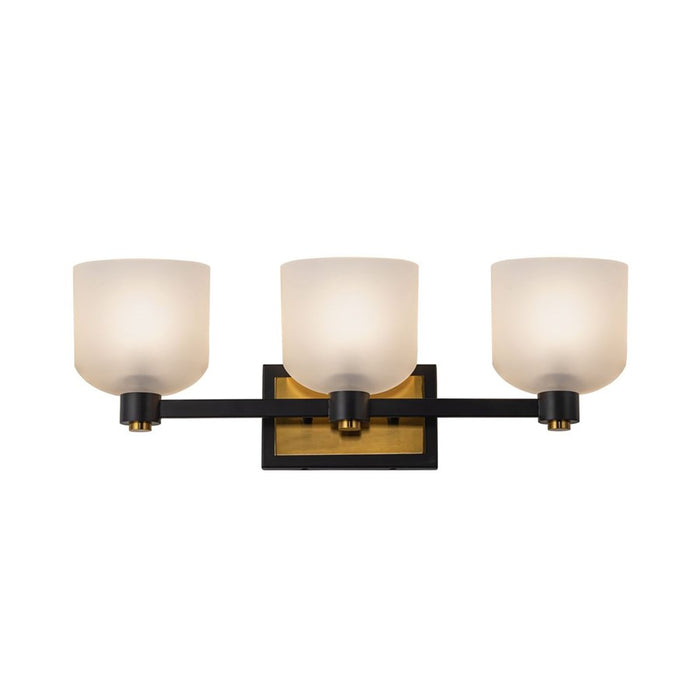 Artcraft Lyndon 3 Light Bathroom Vanity, Black/Clear