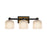 Artcraft Lyndon 3 Light Bathroom Vanity, Black/Clear