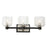 Artcraft Lyndon 3 Light Vanity Light, Black/Brushed Nickel/Clear