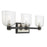 Artcraft Lyndon 3 Light Vanity Light, Black/Brushed Nickel/Clear