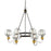 Artcraft Martina Chandelier, Black/Brushed Brass/Clear