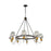 Artcraft Martina Chandelier, Black/Brushed Brass/Clear