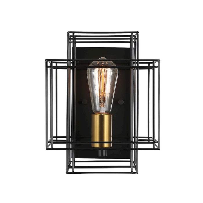 Artcraft Artisan 1 Light Sconce, Black/Brushed Brass