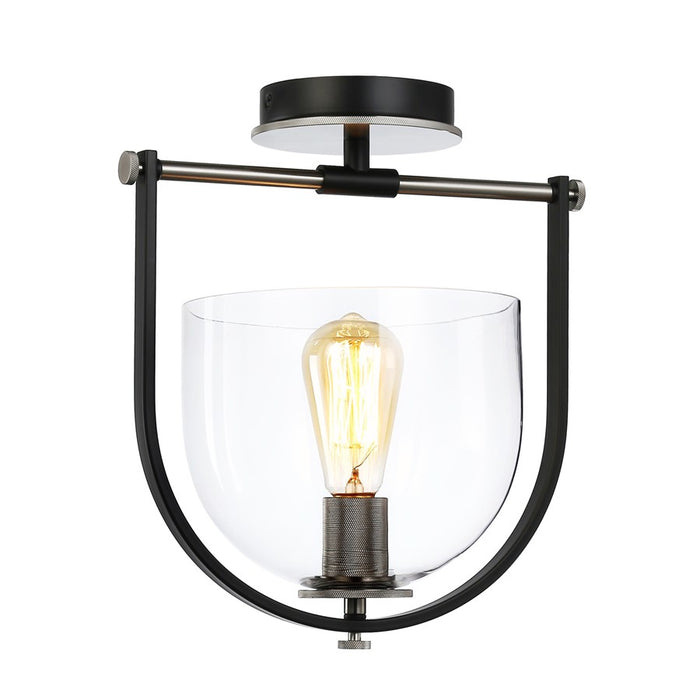 Artcraft Cheshire 1-Light Semi-Flush Mount, Black