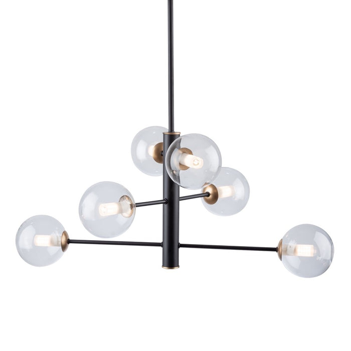 Artcraft Aurelia 30" 6-Light Chandelier, Matte Black/Brass