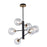 Artcraft Aurelia 30" 6-Light Chandelier, Matte Black/Brass