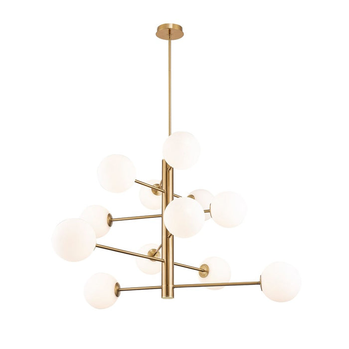 Artcraft Aurelia 12 Light Down Chandelier, Brass/Clear